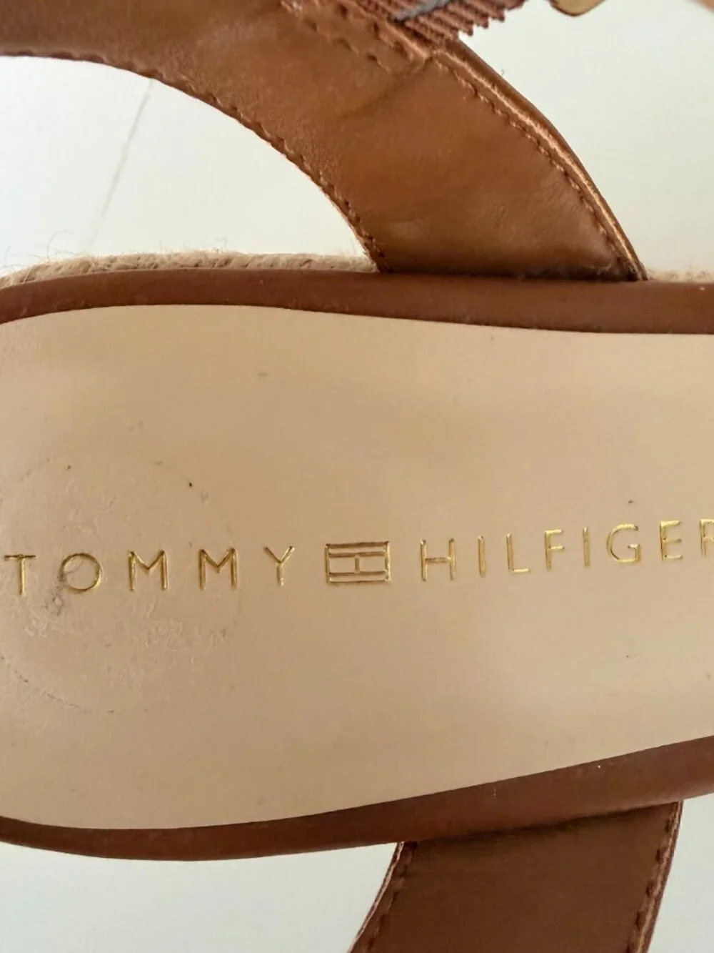 Tommy Hilfiger Genavo Wedge Sandal Womens 7.5 Ankle Strap Espadrille Comfort